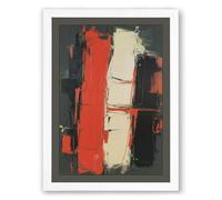 Vertical Tensions Abstract Framed Wall Art Print A2 (59.4×42cm) White, Wall Decor for Living Room, Bedroom, Office & Home, Ready to Hang, Art Gift