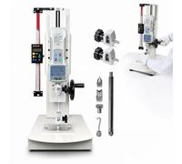 Vertical Test Bench, Hand Crank Tension Force Gauge 10kg-100kg Load, Alloy Gear Drive, LCD Screen, Data Output, Dual Clamps, 270mm Stroke for Hardware Testing