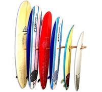 Vertical Timber Surfboard Wall Rack Holds 6 Surfboards, Home And Garage Storage Mount System