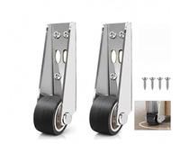 Vertical Track Roller Wheel - 2PCS Heavy Duty Sliding Door Bottom Guide With Rubber Caster, Load-Bearing Anti-Sag Sliding Door Bottom Rollers For Home Workbench Barn Garage Furniture