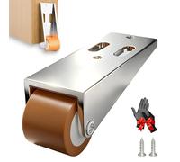 Vertical Track Roller Wheel, Duty Anti-Sag Support Design, Smooth Rolling Floor Protector Roller with Screws & Gloves, Load-bearing capacity 55Ib for Sagging Wood Gates & Barn Doors (Orange,1pc)