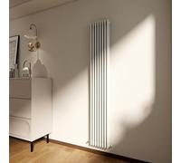 Vertical Traditional 3 Column Cast Iron Radiator, 1800x380mm Gloss White Designer Radiator Slim, Tall Upright Designer Heater Rads for Bedroom/Living Room, Vertical Radiator White, Hall Radiator