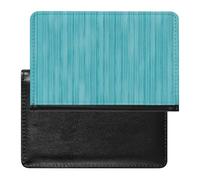 Vertical Turquoise Blue Abstract Oil Texture Stripes Turquoise Lines Women's Passport Protector, Men's Passport Protector, PU Travel Passport Protector for Women Men Worker 5.8 x 3.9 x 0.4 inch