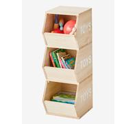 Vertical Unit with 3 Tubs, Toys wood