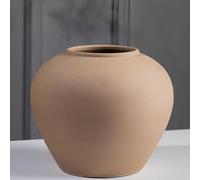 Vertical vase, White Vase,Decorative Vase,Ceramic Ribbed Vase, Antique Terracotta Floor Vase , Flower Vase Plant Container ,for Pampas Grass, Fresh and Dried Flowers,or Simple Modern Home Decor(F,17x1