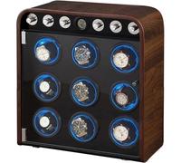 Vertical Watch Winder, Automatic Watch Winder Box, Automatic Mechanical Watch Winder with LED Ambient Lighting, 5 Winding Modes, Anti-magnetisation & Auto-stop Upon Lid Opening for Watchmaker