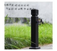 Vertical Water Column Tap for Garden Outdoor Black Water Fountain for Terrace Stainless Steel Hose Support/Water Borne with Ground Faucet for Irrigation