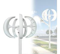 Vertical Wind Turbine Generator 5 Blade Lantern Wind Turbine Kit 3 Phase AC Permanent Magnet Generator High-Efficiency Renewable Energy Solution with Controller for Home, RV and Off-Grid Use(400W,12V)