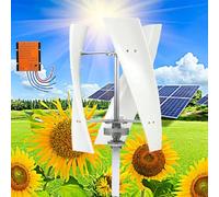 Vertical Wind Turbine Generator Kit 20000W Low Speed Vertical Wind Power Turbine Generator, 12V 24V 48V Space Saving Windmill Generator Suit for Home/RV/Marine Wind Turbine Generator Kit(White,48V)