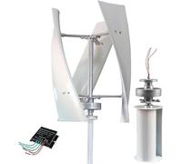 Vertical Wind Turbine Generator Kit Wind Generator Power Turbine Vertical 3 Blade With Controller 16000w Suited For Boats, Gazebos, Cabins Mobile Corporate And Industrial Energy Supplem(White,48V)