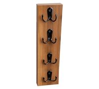 Vertical Wood Key Holder Coat and Hat Hanger Space Saving Wall Mounted Rack with Hooks Easy to Install Decorative Farmhouse Organizers