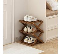 Vertical Wooden Shoe Rack for Entryway, Narrow Shoe nizer for Small Spaces, Foldable Shoe Shelf, Freestanding Storage for Closet, Hallway, Corner, Living Room - Easy Installation