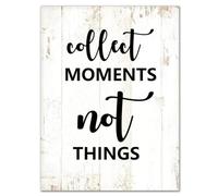 Vertical Wooden Sign for Wall Collect Moments Not Things Collect Moments Not Things Wall Art Quote Decor Wood Hanging Sign for Home Farmhouse Kictchen Living Room 12×16 in