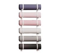 Vertical Yoga Mat Holder Wall Mount, Multi-Function Storage Shelf for Foam Roller and Massage Rollers, Large Capacity Display Stand Rack for Gym, Home, Office