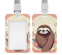 Vertical You are Awesome Sloth Badge Holder with Breakaway Lanyard Heavy-Duty Abs Id Card Protector Waterproof Clear Window for Nurse Teacher Office Worker Detachable for Id Badge Credit Card Transit