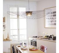 Vertigo Retro Pendant Lamp Chandelier 160cm 170cm 200cm, Fiberglass Pendant Lamp + Fiber Cloth Hat Modern Design Living Room Kitchen Bathroom Decorative Lighting, E27 Black 200cm