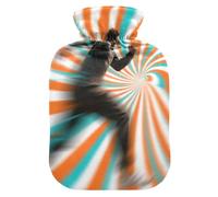 Vertigo Swirl Background Man hot Water Bottle with Soft Cover, 2L Warm Water Bottle for Bed for Menstrual Cramps, Menstrual Cramps, Bolsa de calor para Dolor Menstrual