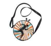 Vertigo Swirl Background Man Round Cross Body Bag Womens Comfort with Adjustable Strap Women's Shoulder Handbags Date Canvas Messenger Purse