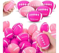 Vertintong 100 Pcs Breast Cancer Awareness Pink Ribbon Stress Balls Bulk 3.4 x 2.2 in Mini Football Balls Relief Faith Courage Gift Charity Events Stress Relief Supplies