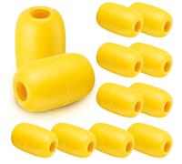 Vertintong 12 Pcs Deep Water Float Heavy Duty Buoy Float Fishing Marker 0.78 Hole for Kayak Tow Line Anchor Marker Buoy Drift Sock Harness Replacement Pool Crabbing Trail Dock Swimming (Yellow)