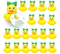 Vertintong 20 Pcs Cheer Team Gifts Bulk with Tags Cheerleader Rubber Duck You've Been Cheer Ducked Cheerleader Team Inspirational Gift Cheerleading Party Favors(Green)