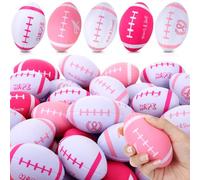 Vertintong 200 Pcs Breast Cancer Awareness Stress Ball Bulk 3.39 x 2.20 in Mini Football Ribbon Ball Breast Awareness Gift Charity Events Stress Relief Supplies Goody Bag Fillers (Pink,White)