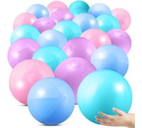 Vertintong 24 Pcs Inflatable Beach Balls Bulk Large Pastel Inflatable Beach Ball Party Decor Summer Water Games for Swimming Pool Wedding Outdoor Party Favors(Pastel Color,20 Inch,Rainbow)