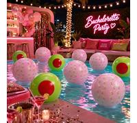 Vertintong 6 Pack Martini Beach Balls 16 Inch Jumbo Inflatable Plastic Pool Ball with Martini and Olive Design for Adults Dirty Bachelorette Birthday Summer Party Decor Supplies