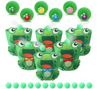 Vertintong Passover Toss Ball Game with 6 Plastic Flower Pots 6 Frogs Decor 12 Balls Toss Play Set for Seder Toy Passover Party Favors Supplies Jewish Seder Meal Party Game Indoor Outdoor
