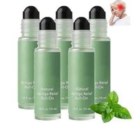 Vertisooth Anti-Dizzy Roll-On, Vertigo Ease Roller 10ml, Natural & Fast-Acting Essential Oils for Vertigo and Dizziness Support, Quick Aid for Nausea & Body Imbalance (5Pcs)