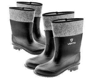 Verto Men's felt rubber boots made of PVC, felt lined inside, high shaft, non-slip outsole with non-slip profile, the boots are 2 sizes larger., black, 11 UK