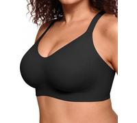 Vertvie Non Wired Bras for Women Wireless Push Up Bra Seamless Support Full Coverage Comfort Sports Everyday Bra Regular & Plus Size (Black,M-Plus)