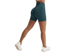 Vertvie Scrunch Bums Gym Shorts for Women Seamless High Waisted Workout Sexy Hip Lifting Tummy Control Booty Shorts for Sports Running Cycling Yoga (Teal,M)