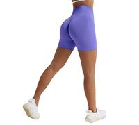 Vertvie Scrunch Bums Gym Shorts for Women Seamless High Waisted Workout Sexy Hip Lifting Tummy Control Booty Shorts for Sports Running Cycling Yoga (Purple,S)