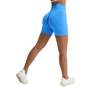Vertvie Scrunch Bums Gym Shorts for Women Seamless High Waisted Workout Sexy Hip Lifting Tummy Control Booty Shorts for Sports Running Cycling Yoga (Klein Blue,XS)