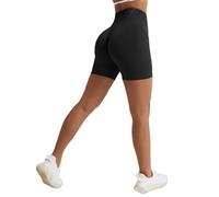 Vertvie Scrunch Bums Gym Shorts for Women Seamless High Waisted Workout Sexy Hip Lifting Tummy Control Booty Shorts for Sports Running Cycling Yoga (Black,XS)