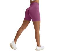 Vertvie Scrunch Bums Gym Shorts for Women Seamless High Waisted Workout Sexy Hip Lifting Tummy Control Booty Shorts for Sports Running Cycling Yoga (Plum Purple,XS)