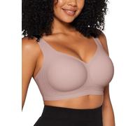 Vertvie Wireless Jelly Bras for Women Plus Size Seamless Full Coverage Push Up Bras Non Wired Support Bra Comfort Padded Bralettes Everyday T-Shirt Bra (Dusty Rose,36B)
