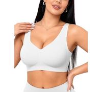 Vertvie Wireless Jelly Bras for Women Seamless T-Shirt Bra Non Wired Support Full Coverage Bralettes Pull On Everyday Sports Bras (White,S)