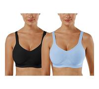 Vertvie Women’s 1/2/3-Piece Set Sports Bra, Plain, Without Underwire, Bustier, Classic, Comfortable, Stretch Bra, Medium Support, Padded, Feel-Good Bra, XL