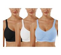 Vertvie Women’s 1/2/3-Piece Set Sports Bra, Plain, Without Underwire, Bustier, Classic, Comfortable, Stretch Bra, Medium Support, Padded, Feel-Good Bra, XL