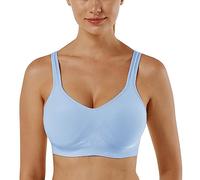 Vertvie Women’s 1/2/3-Piece Set Sports Bra, Plain, Without Underwire, Bustier, Classic, Comfortable, Stretch Bra, Medium Support, Padded, Feel-Good Bra, baby blue, L
