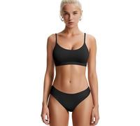 Vertvie Women's Wireless Bralettes Cami Bras Unlined Seamless Non Wired Bra No Padding Scoop Neck Comfort T Shirt & Sports Bra (Black,M)