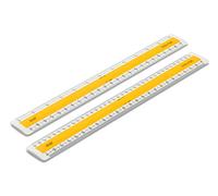 Verulam 12" Imperial Flat Oval Scale Ruler with No.809 Scales - Side 1: 10ft = 1" & 20ft = 1", Side 2: 30ft = 1" & 40ft = 1"