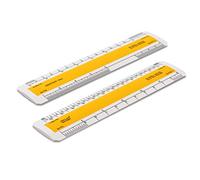 Verulam 6" Imperial Flat Oval Scale Ruler with No.405 Scales - Side 1: 1/8", ¼" & ½", 1" = 1ft, Side 2: 3/8", ¾" & 1 ½", 3" = 1 ft (Armstrong 12ths)