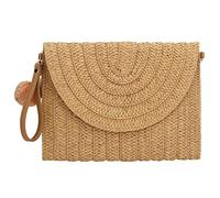 Verus Women Straw Purse Clutch Bag, Summer Straw Shoulder Woven Rattan Handbag Bags Beach Shoulder Tote Handbags (Light Brown)