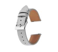 Veruying 18/20/22mm Skin-Friendly Waterproof Genuine Leather Watch Strap with Quick Release Spring Bar, Grey, 18mm