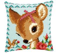 Vervaco Cushion Bambi 1-Piece Cross Stitch Kit Brown