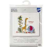 VERVACO (3PL) Cross Stitch, Cotton, Jungle Animal Party (14 Count), ca. 33 x 30 cm /13,2" x 12"