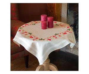 VERVACO (3PL) Stampd EMBROIDRY KIT Christmas, Cotton, ca. 80 x 80 cm / 32"x 32"